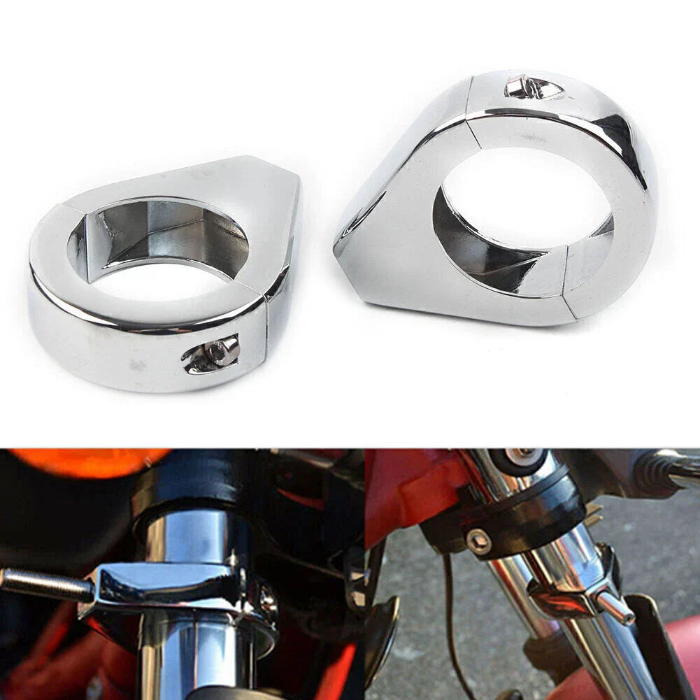 39mm Chrome Fork Clamp Turn Signal Clamps  for Harley Softail