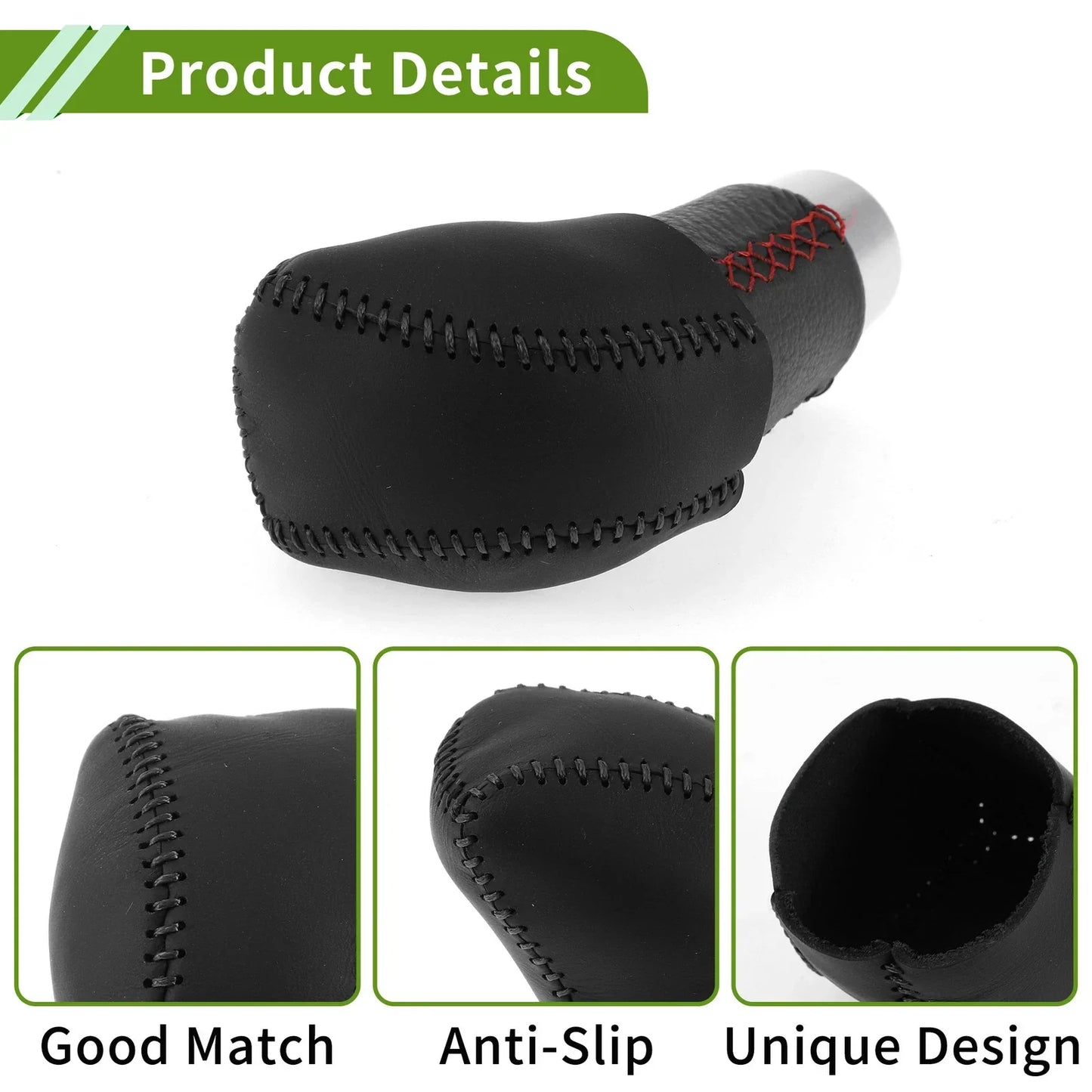 Car Gear Shift Knob Cover for Lexus RX350 2023-2024 Black Faux Leather
