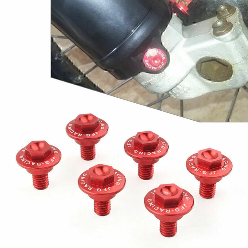 6 x CNC Front Fork Guard Bolts for HONDA CR125 CR250 CRF250R CRF450R
