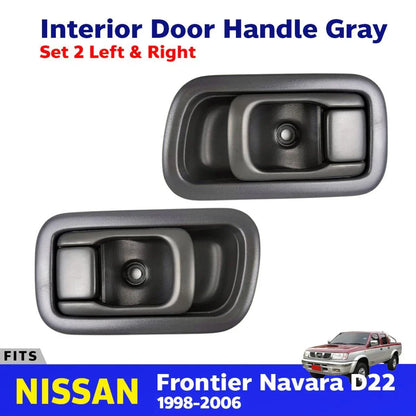 Interior Door Handle Gray Pair Fits Nissan Frontier Navara D22 Truck 1998-05 D06