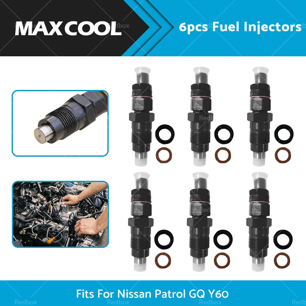 6 x Diesel Fuel Injectors for Nissan Patrol GQ Y60 TD42 TD42T (1988-1997)