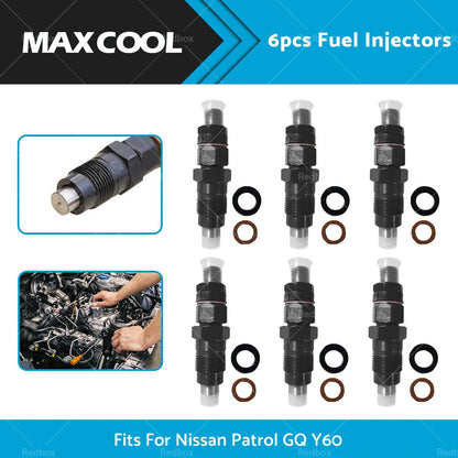 6 x Diesel Fuel Injectors for Nissan Patrol GQ Y60 TD42 TD42T (1988-1997)