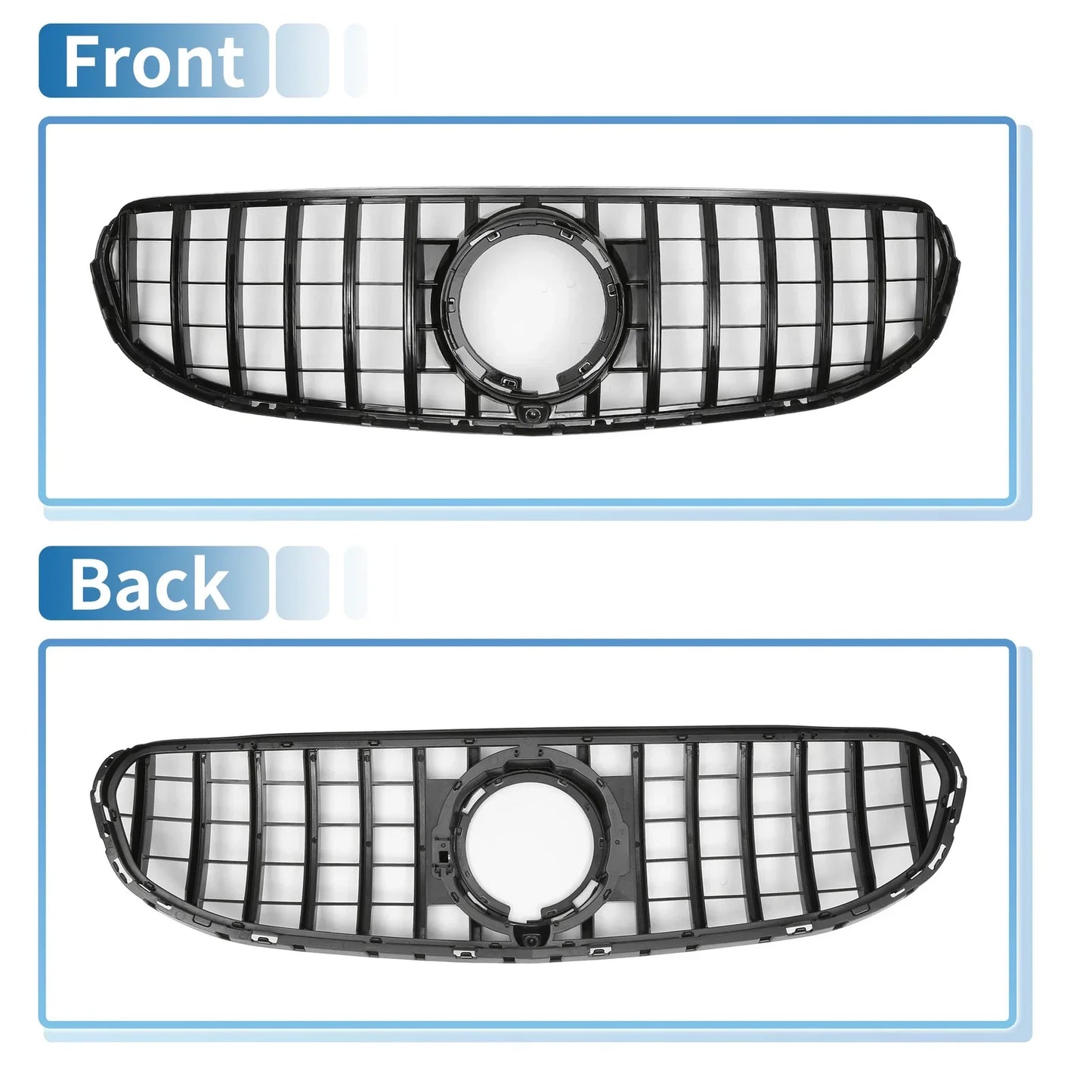 Front Upper Bumper Grille for Mercedes-Benz GLC300 2020-2021 Gloss Black