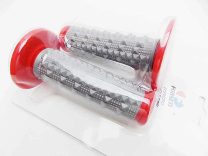 Red Grey Diamond Handlebar Grip Set for Honda CR450F (2002-2009)