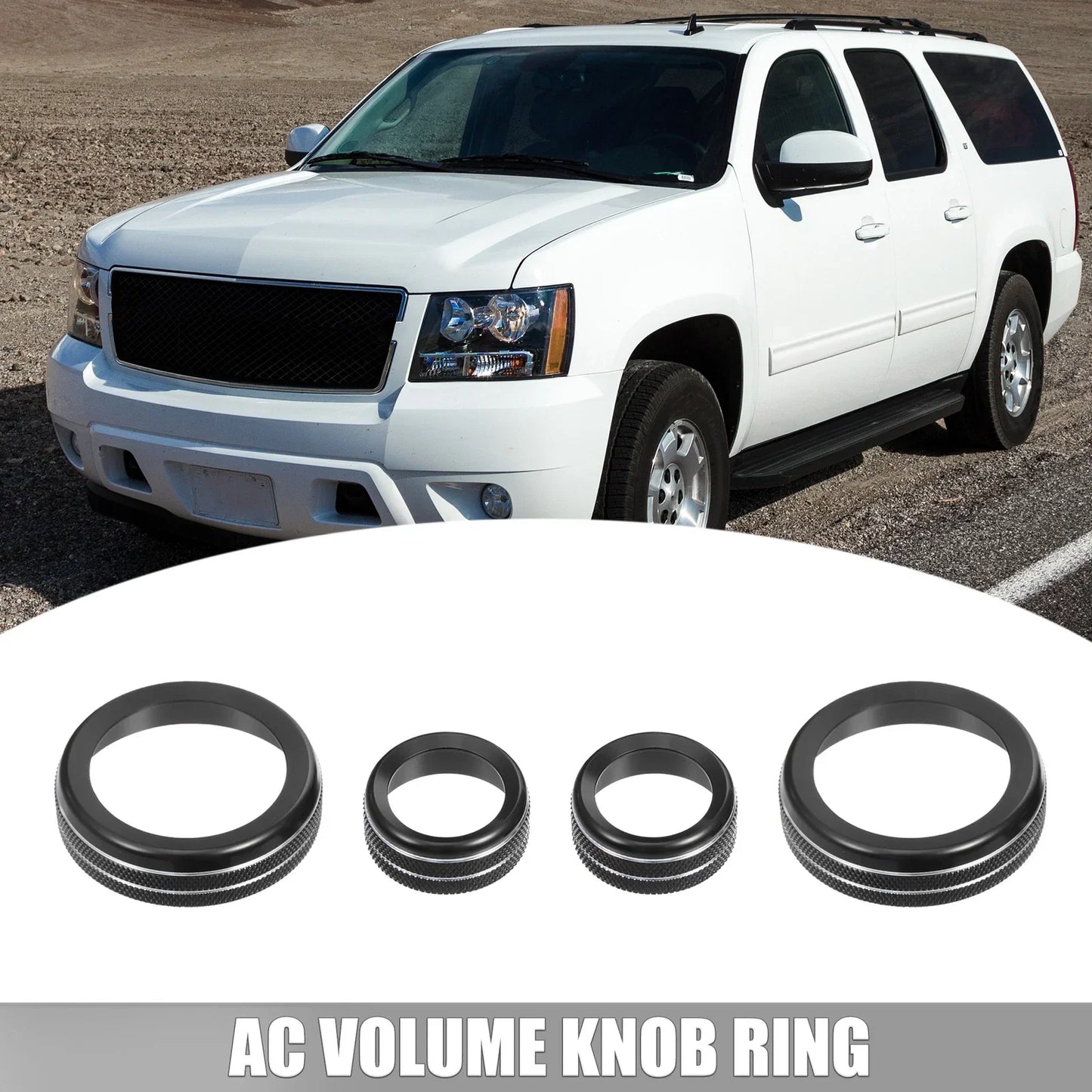 4 x Air Conditioner Volume Tune Knob Decor Rings for Chevy Corvette (2014-2019)
