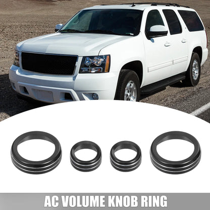 4 x Air Conditioner Volume Tune Knob Decor Rings for Chevy Corvette (2014-2019)