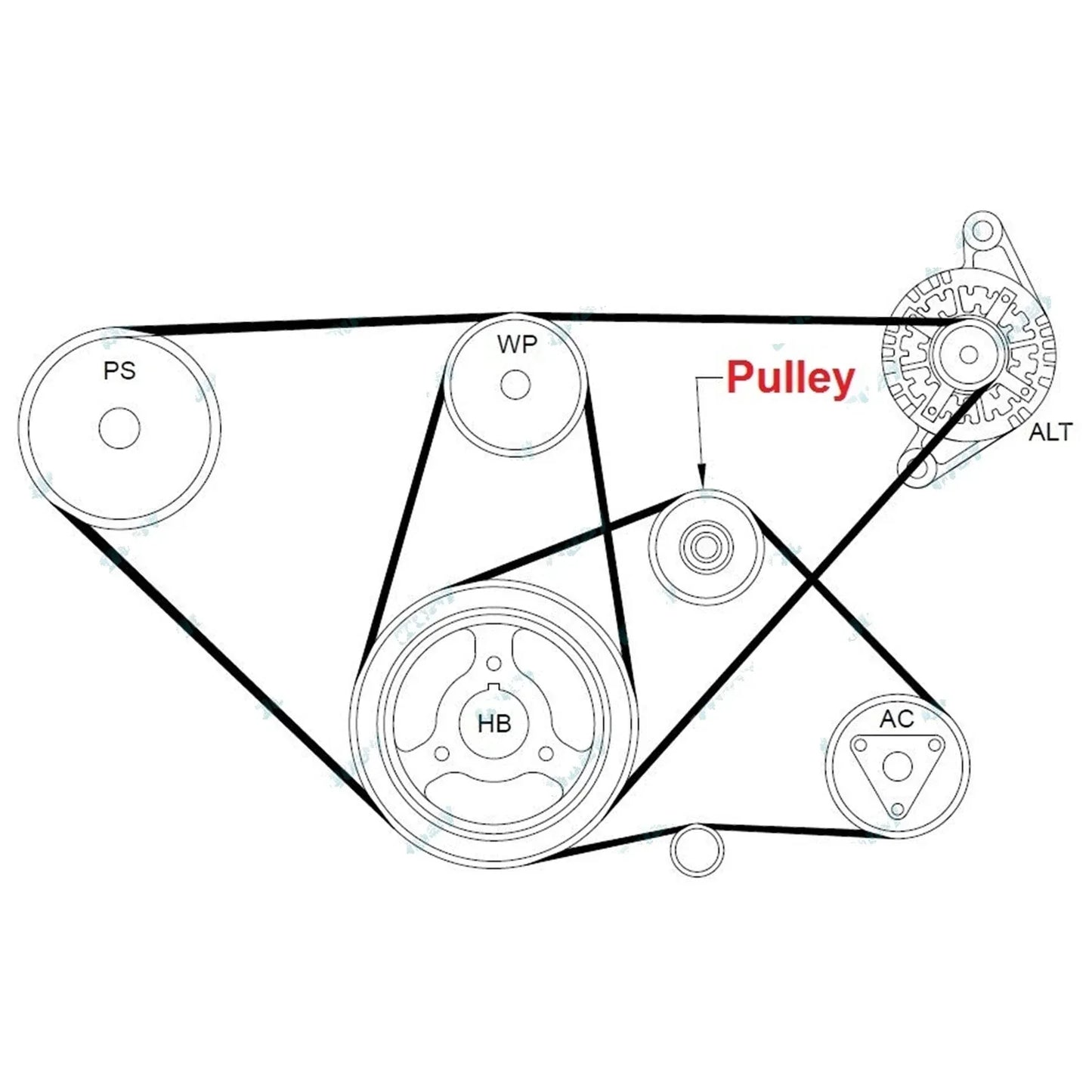 Pulley V-Belt Tensioner Air Con Fan Belt for Patrol GQ Y60 GU Y61 TD42 TD42T