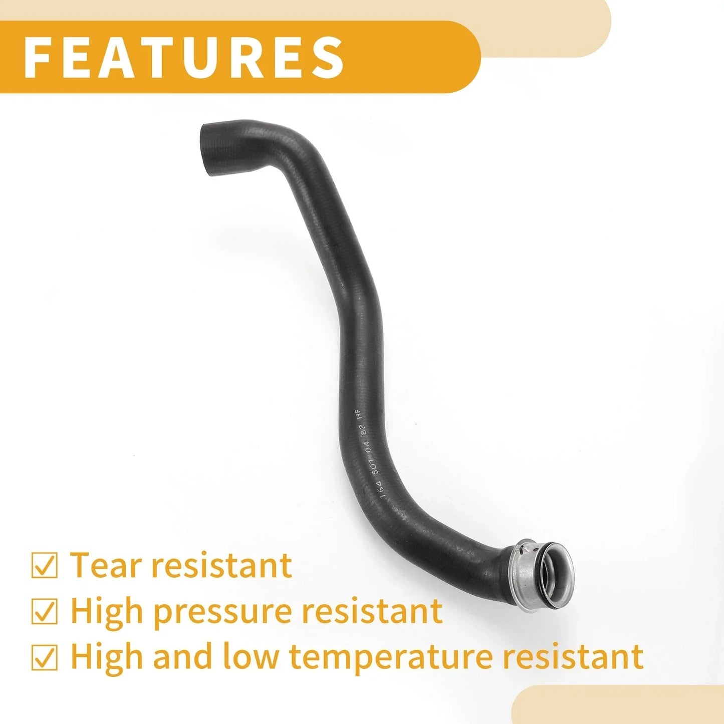Radiator Hose for Mercedes-Benz ML350 3.5L (2006-2011) Rubber Black