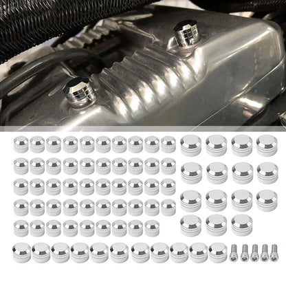 75X Chrome Engine Bolt Caps for Harley Touring Road King Street Glide (07-16)
