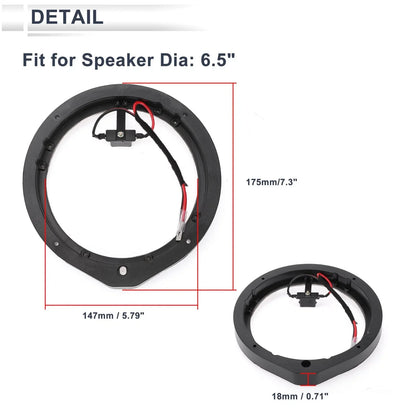 6.5" Tweeter Speaker Spacer Adaptor for Honda  - 2 x Set