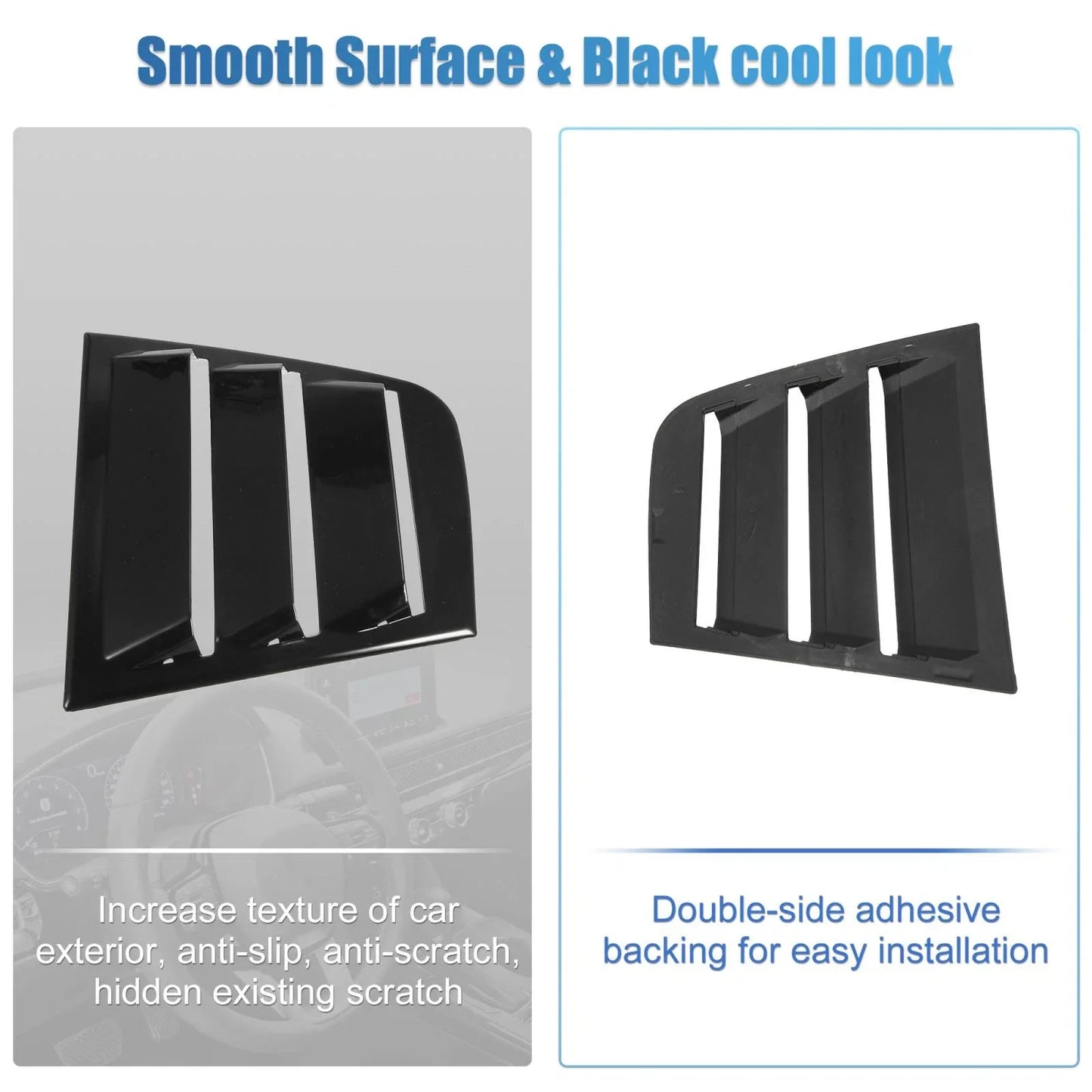 2 x Rear Window Louvers for Dodge Charger 2011-2021 Air Vent Scoop Shades