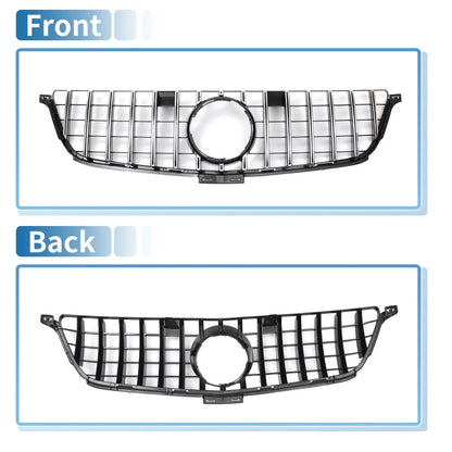 Front Upper Bumper Grille for Mercedes-Benz ML250 2015 Chrome Silver Tone