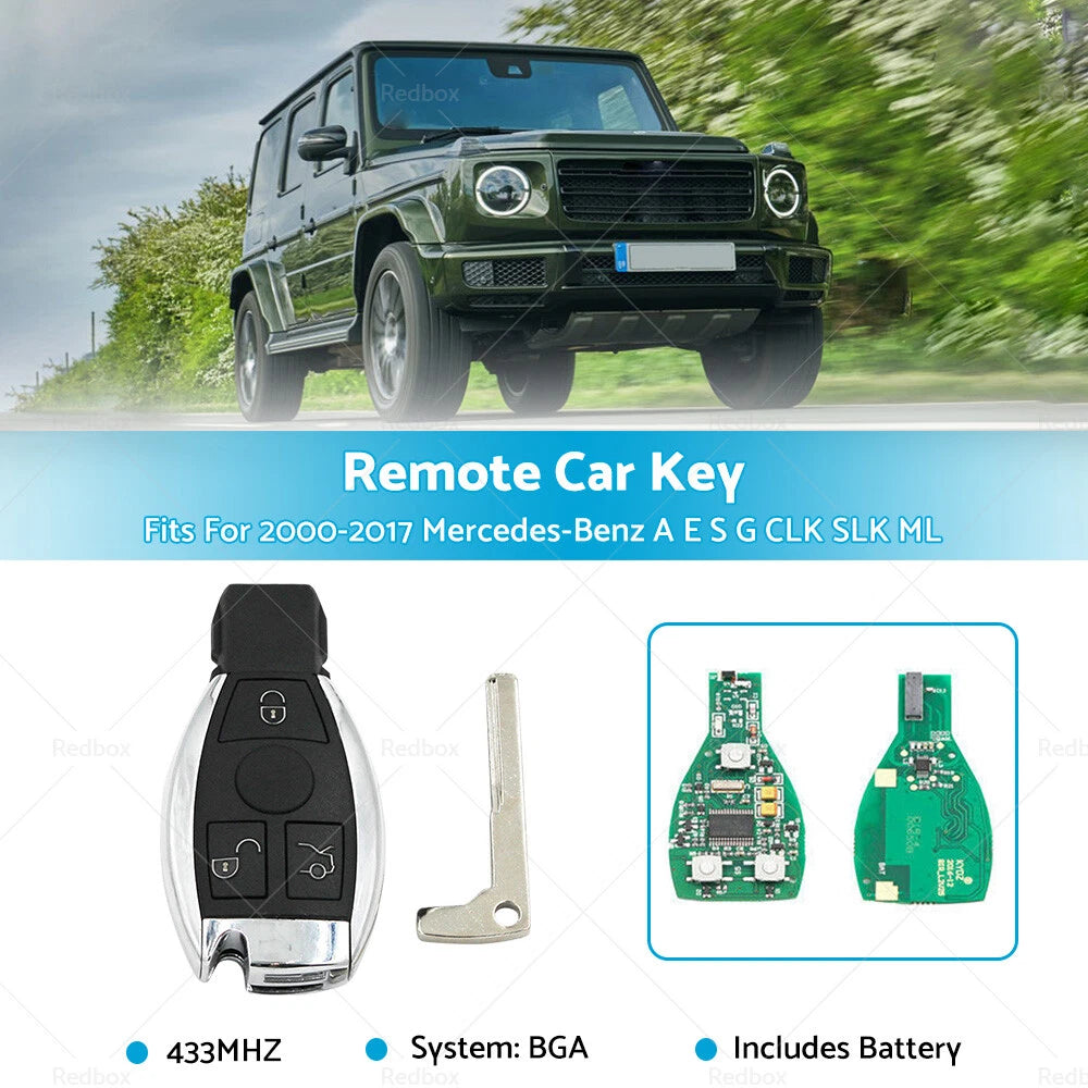 433Mhz Remote Key for Mercedes Benz A E S G CLK SLK ML Class