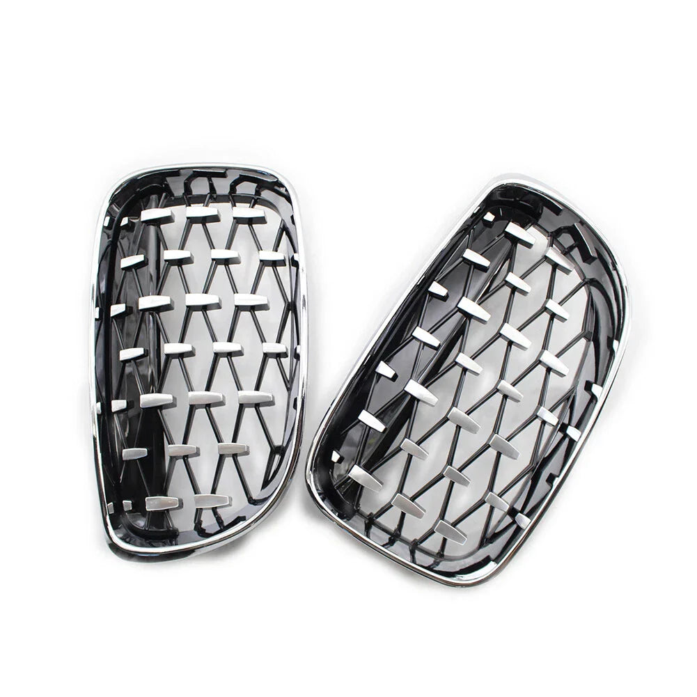 Chrome Black Diamond Front Kidney Grill for BMW 1 Series (2004-2013)