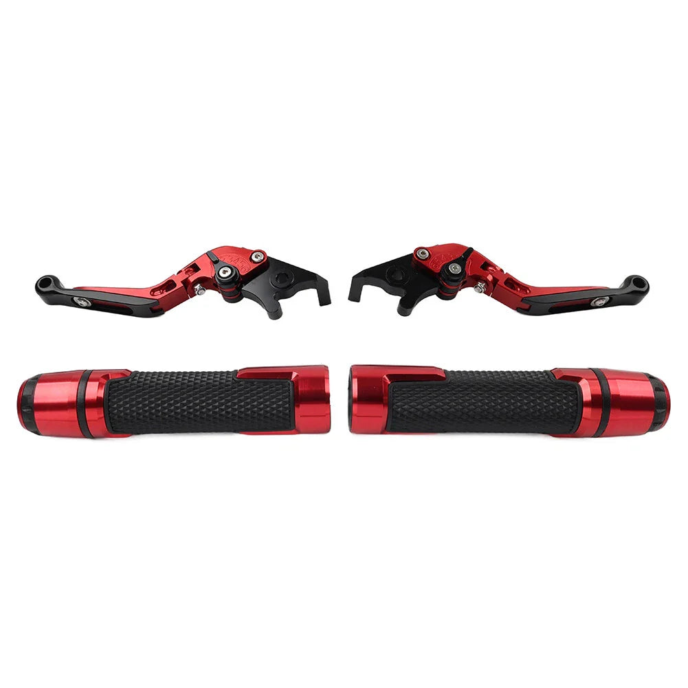 Red Extendable Brake Clutch Lever Grip Set for BMW S1000XR (2015-2021)