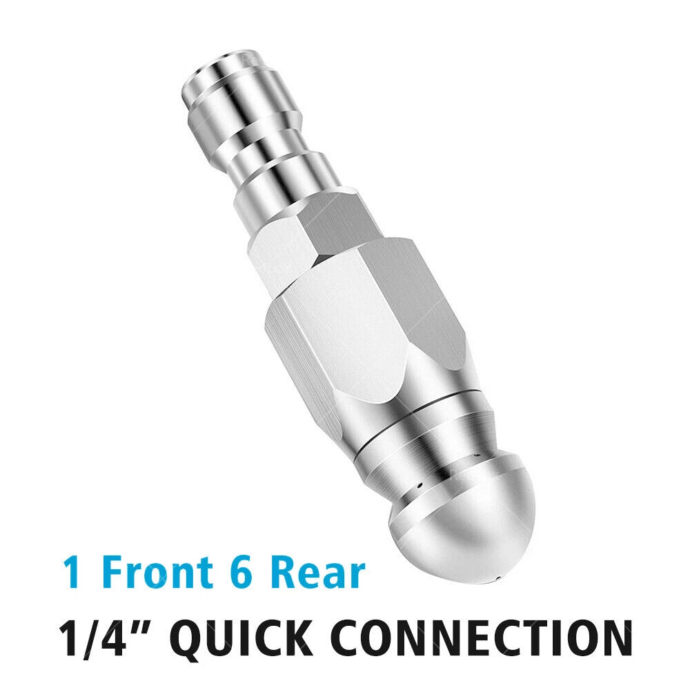 Sewer Jetter Nozzle 1/4" for Pressure Washer - Drain Cleaning