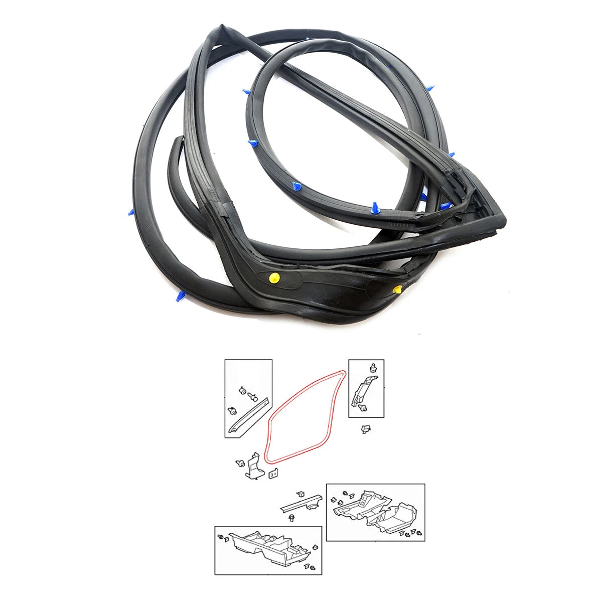 Rear Door Weatherstrip Seal x2 for Honda Accord Sedan 2007-2012