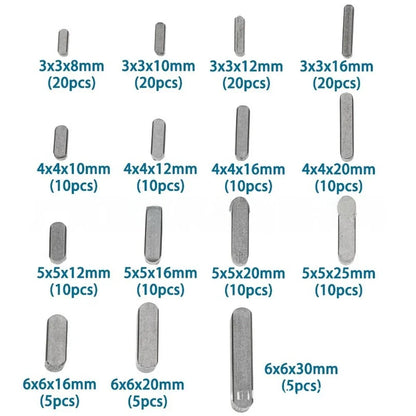 175 x Parallel Drive Shaft Key Stock Set Carbon Steel for Technical Use