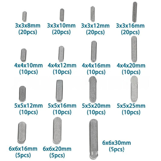 175 x Parallel Drive Shaft Key Stock Set Carbon Steel for Technical Use