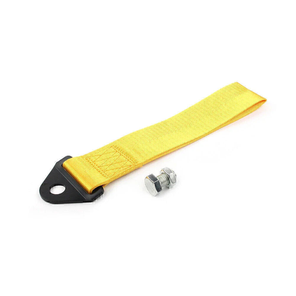 Racing Car Towing Strap Belt Hook for Universal Rear/Front Bumper - Yellow