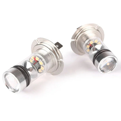 6000K H7 100W LED 20-SMD Projector Fog Driving DRL Light Bulbs for Car