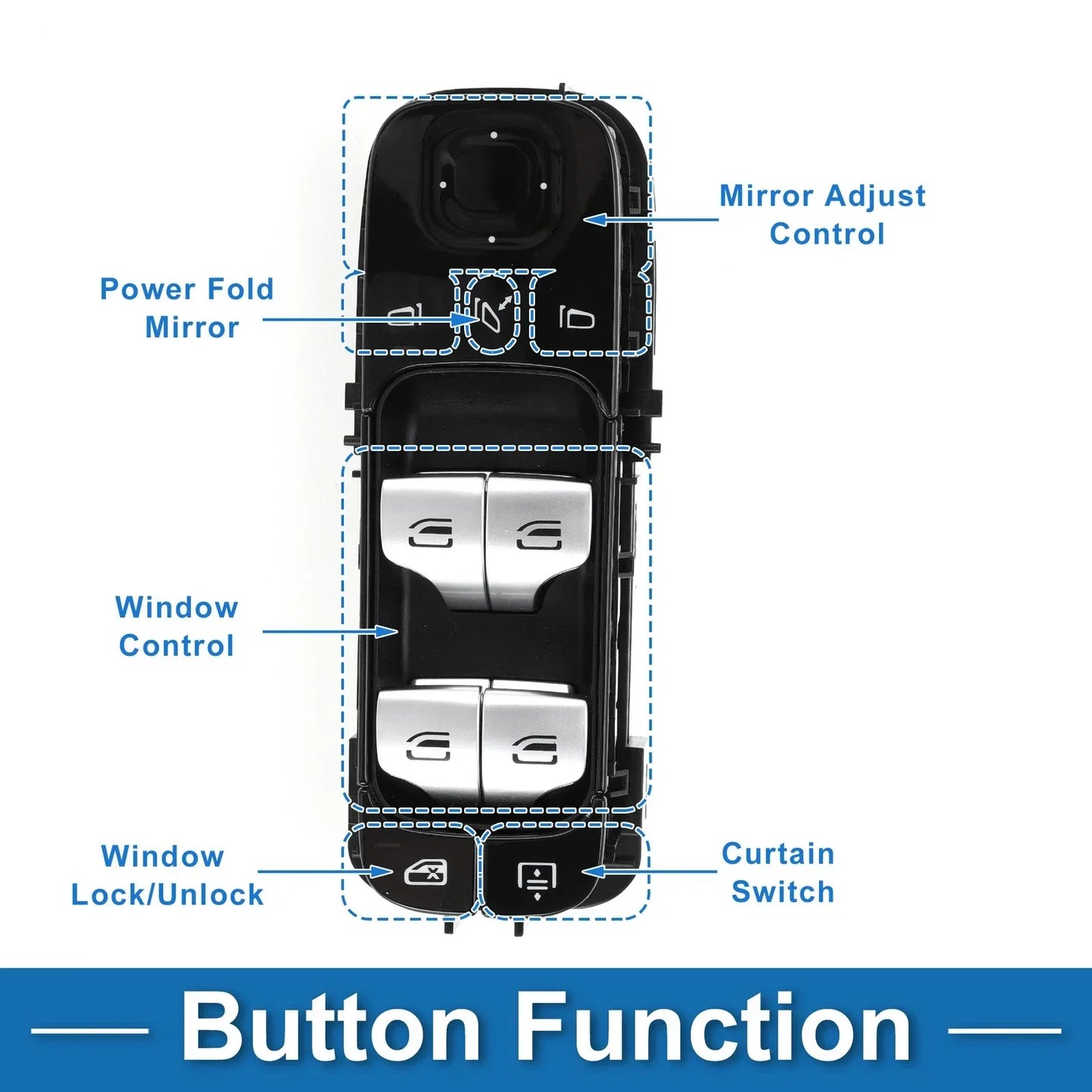 Front Driver Side Power Window Switch for Mercedes-Benz (2003-2009)