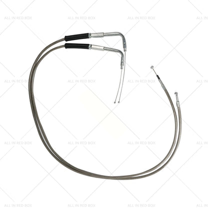 Throttle & Idle Cable Set 56-1/2" Stainless Steel for Harley-Davidson
