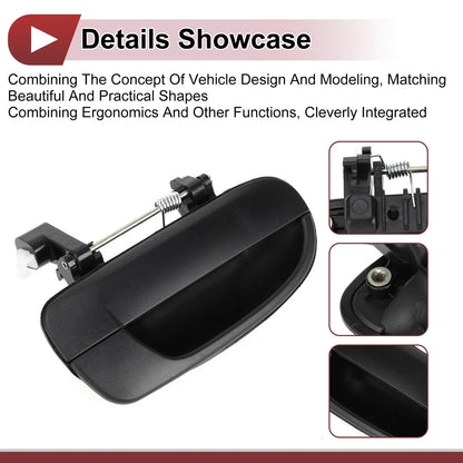 Exterior Door Handle for Hyundai Accent Rear Right Black ABS (2010-2017)