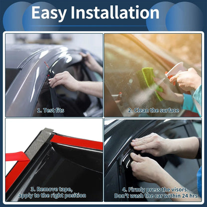 Window Deflectors for Hyundai Elantra 2017 Side Window Vent Visors Black 1 Set