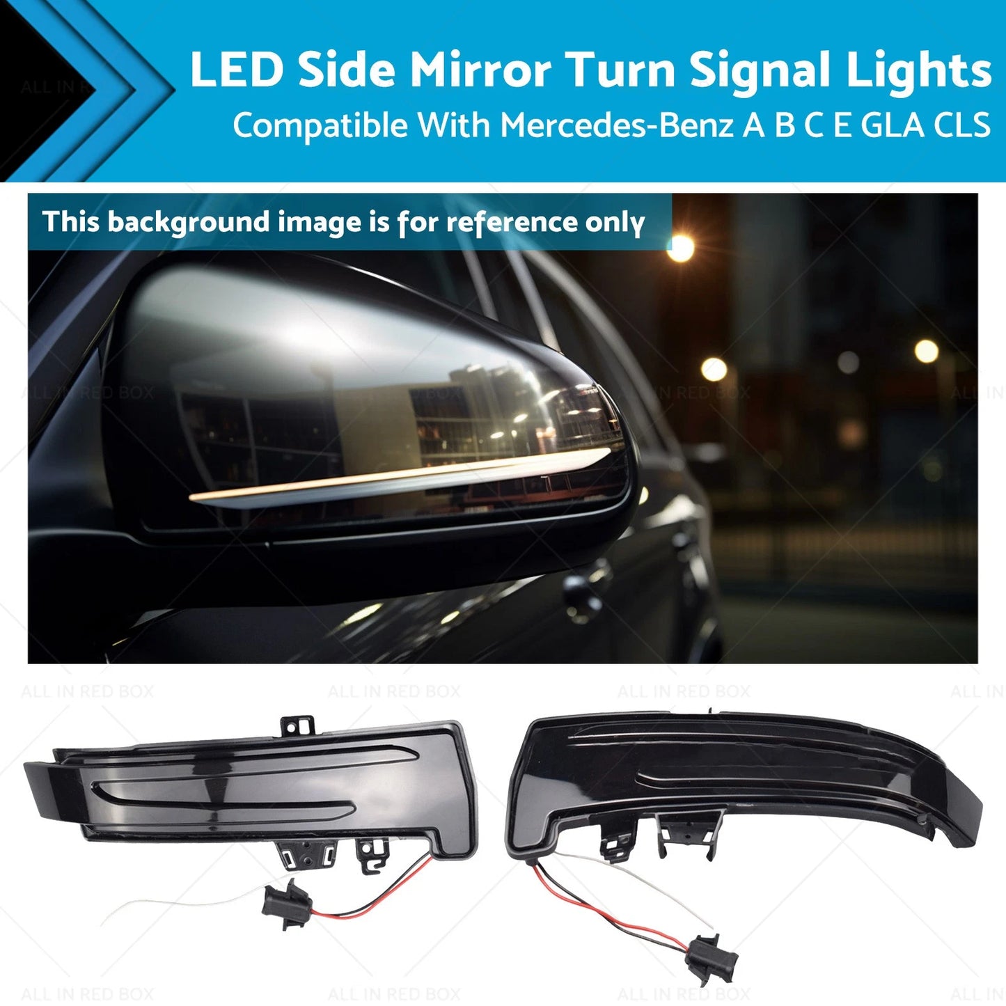LED Side Mirror Turn Signal Lights for Mercedes-Benz A B C E GLA CLS (2013-2023)