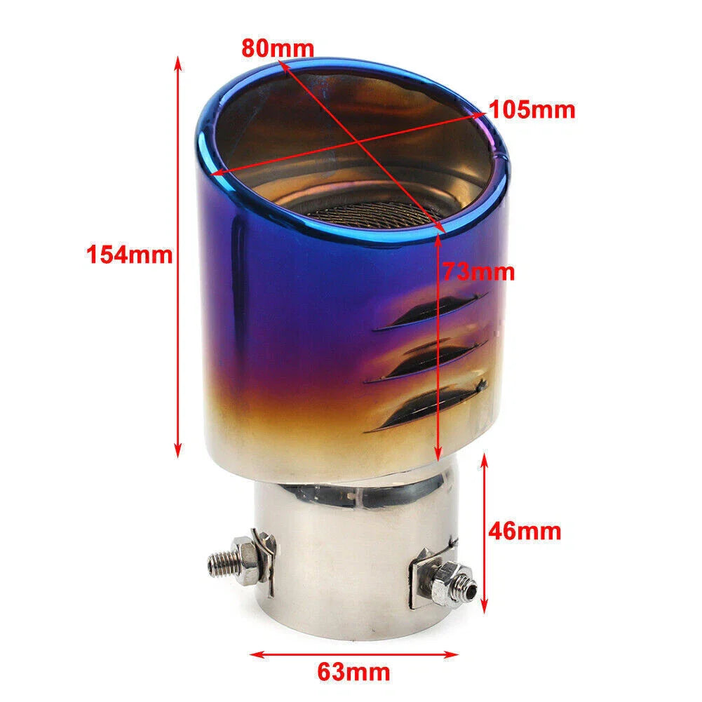 Stainless Steel Rear Exhaust Pipe Tail Muffler Tip for Car Accessories