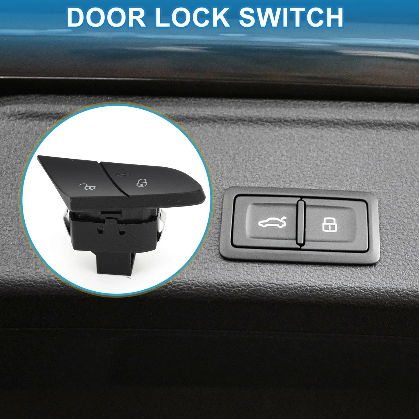 Car Door Lock Switch for Porsche Cayenne Panamera (2011-2023) Black Plastic