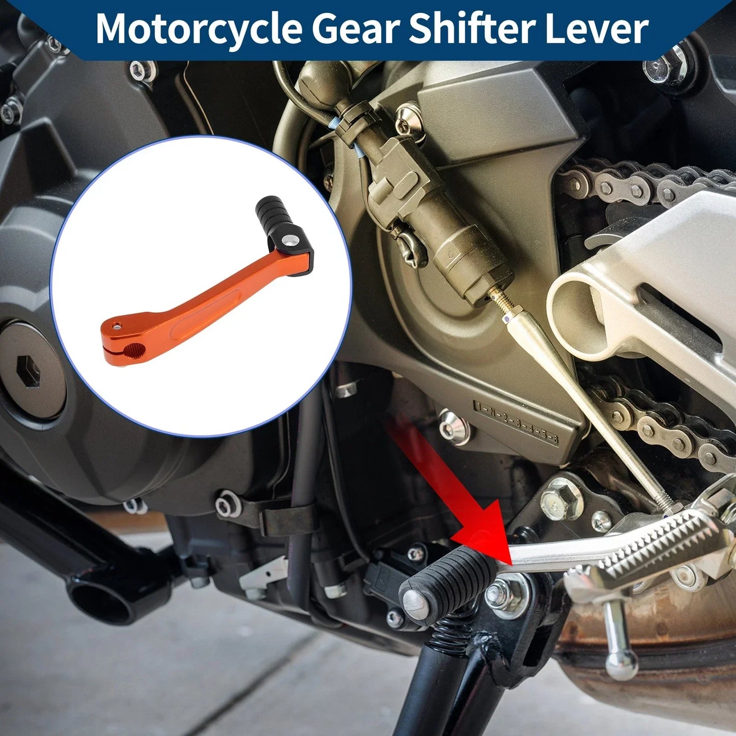 Folding Motorcycle Gear Shifter Lever for Honda CRF150F (2003-2017) Orange Black