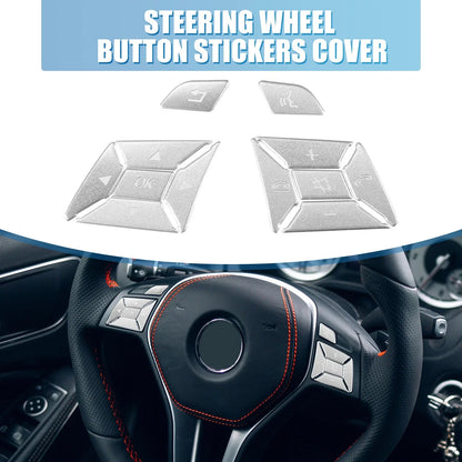 Steering Wheel Button Stickers Covers for Mercedes Benz (2010-2023) - Set of 12