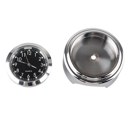 1x 7/8" Digital Clock Time Gauge for Motorcycle Handlebar - Silver