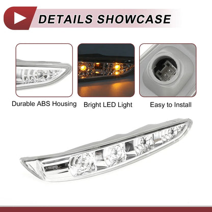 Right Mirror Turn Signal Light for Hyundai Sonata 2009-2014 Gray Clear Plastic
