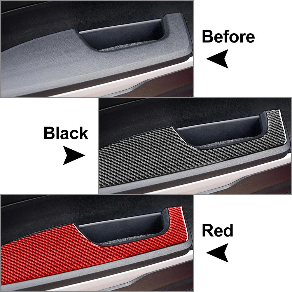 4 x Carbon Fiber Interior Door Armrest Cover Trim for Toyota Tundra (14-21)
