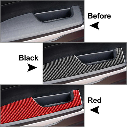 4 x Carbon Fiber Interior Door Armrest Cover Trim for Toyota Tundra (14-21)