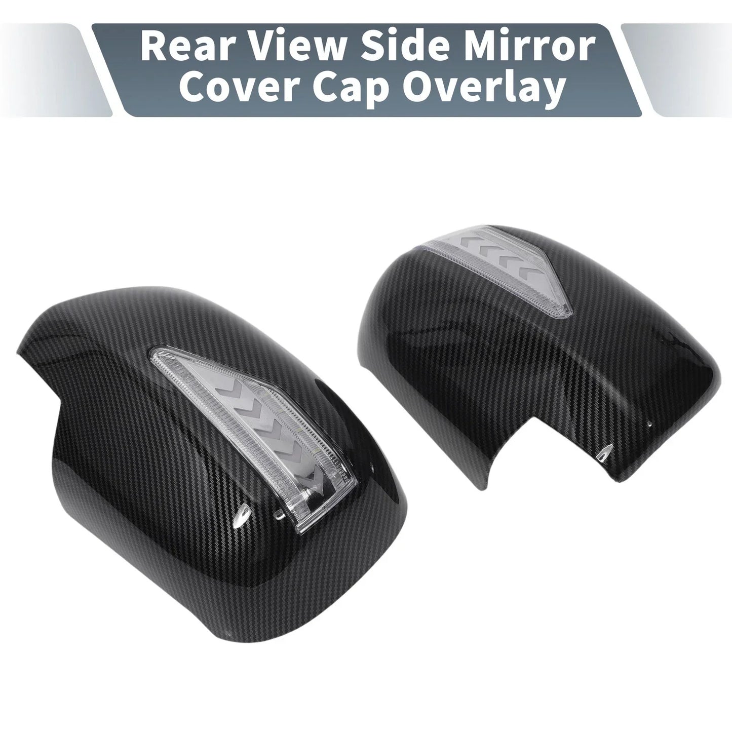 Rearview Mirror Cover Overlay 2 x Black Carbon Fiber for Lexus RX330 RX350 (2003)