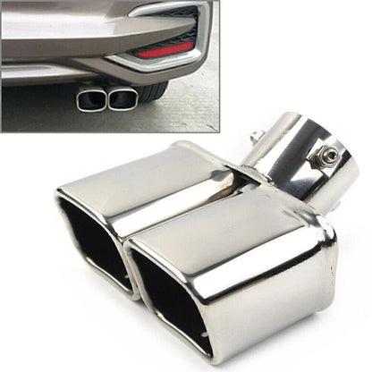 Dual Exhaust Pipe Tail Muffler Tip for Car (Curved) - Auto Replacement
