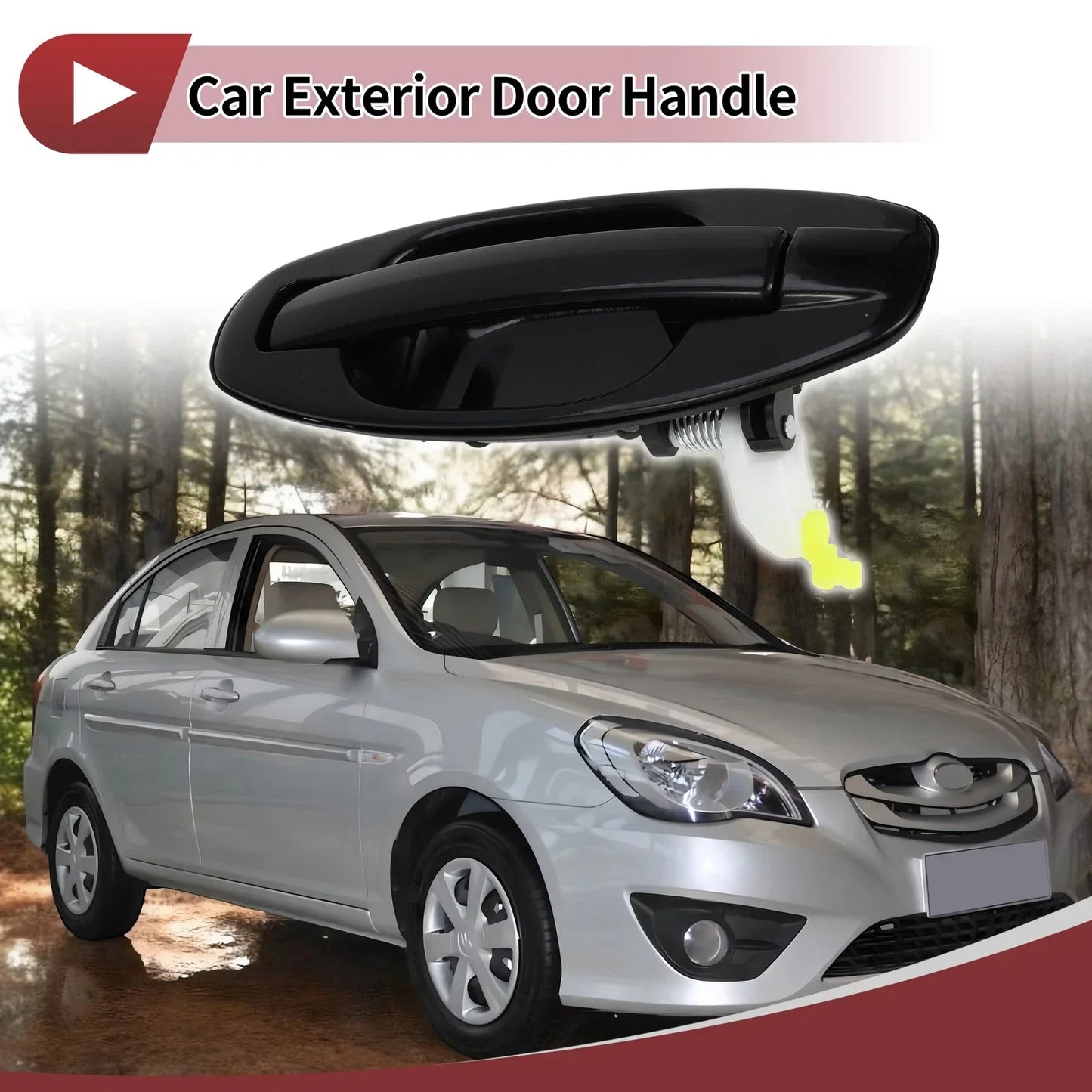 Exterior Door Handle for Hyundai Santa Fe Rear Right Black (2013-2018)