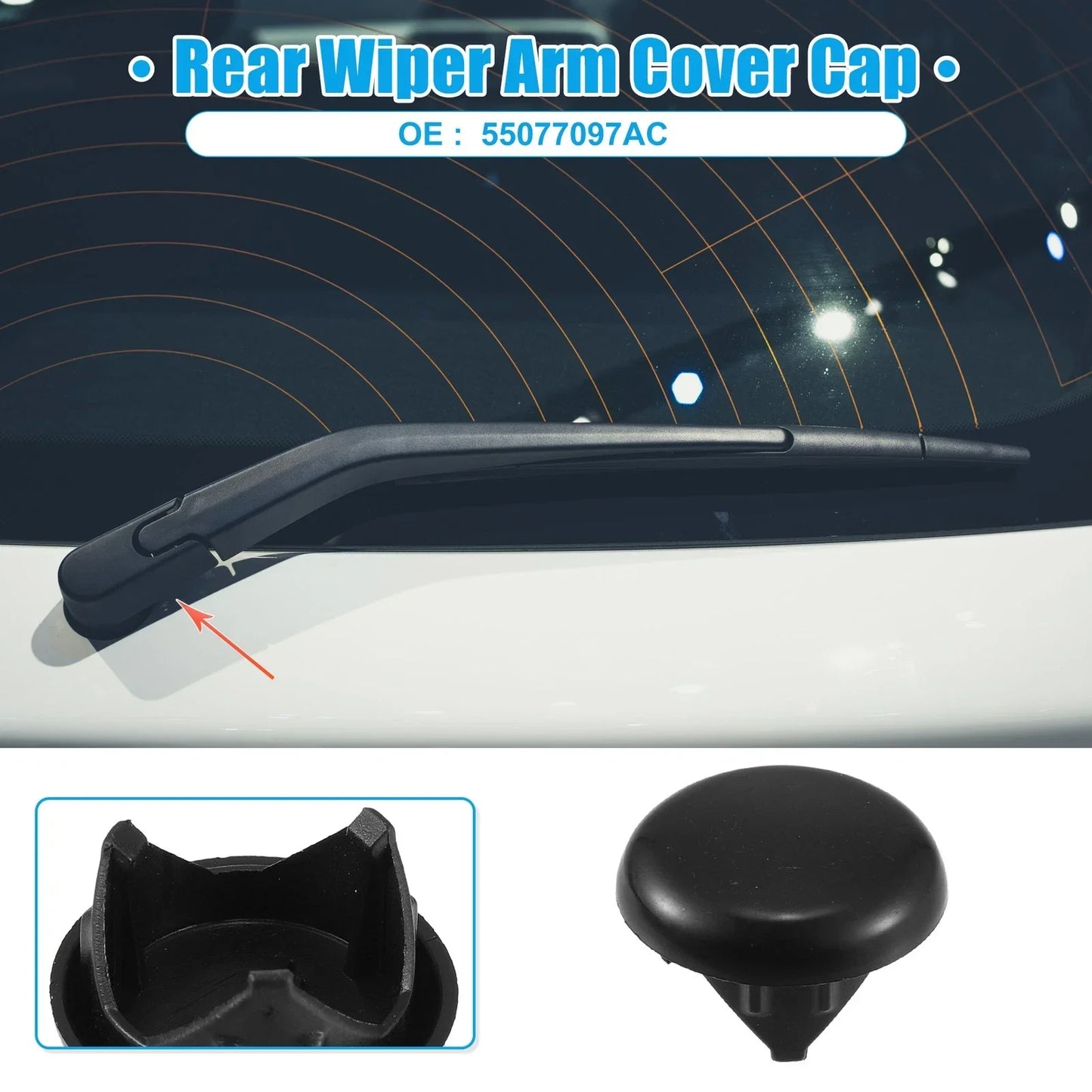Rear Windshield Wiper Arm Nut Cover for Dodge Caravan (2008-2020)