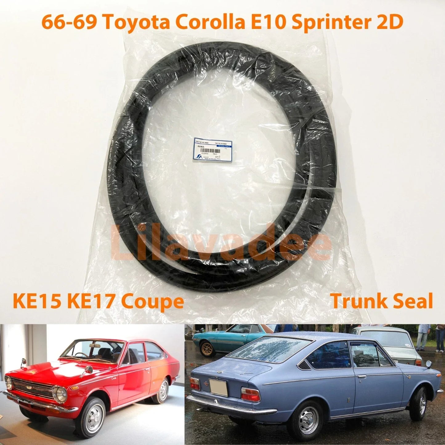Trunk Lid Weatherstrip Rubber Seal for Toyota Corolla KE15 KE17 Sprinter (1970-1982)
