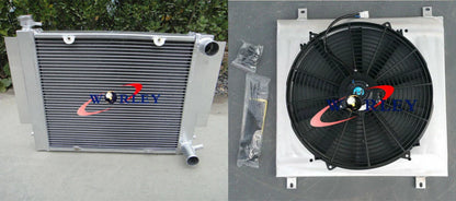 Aluminum Radiator & Fan Shroud for Mazda RX2 RX3 RX4 RX5 RX7 (1970-1985)