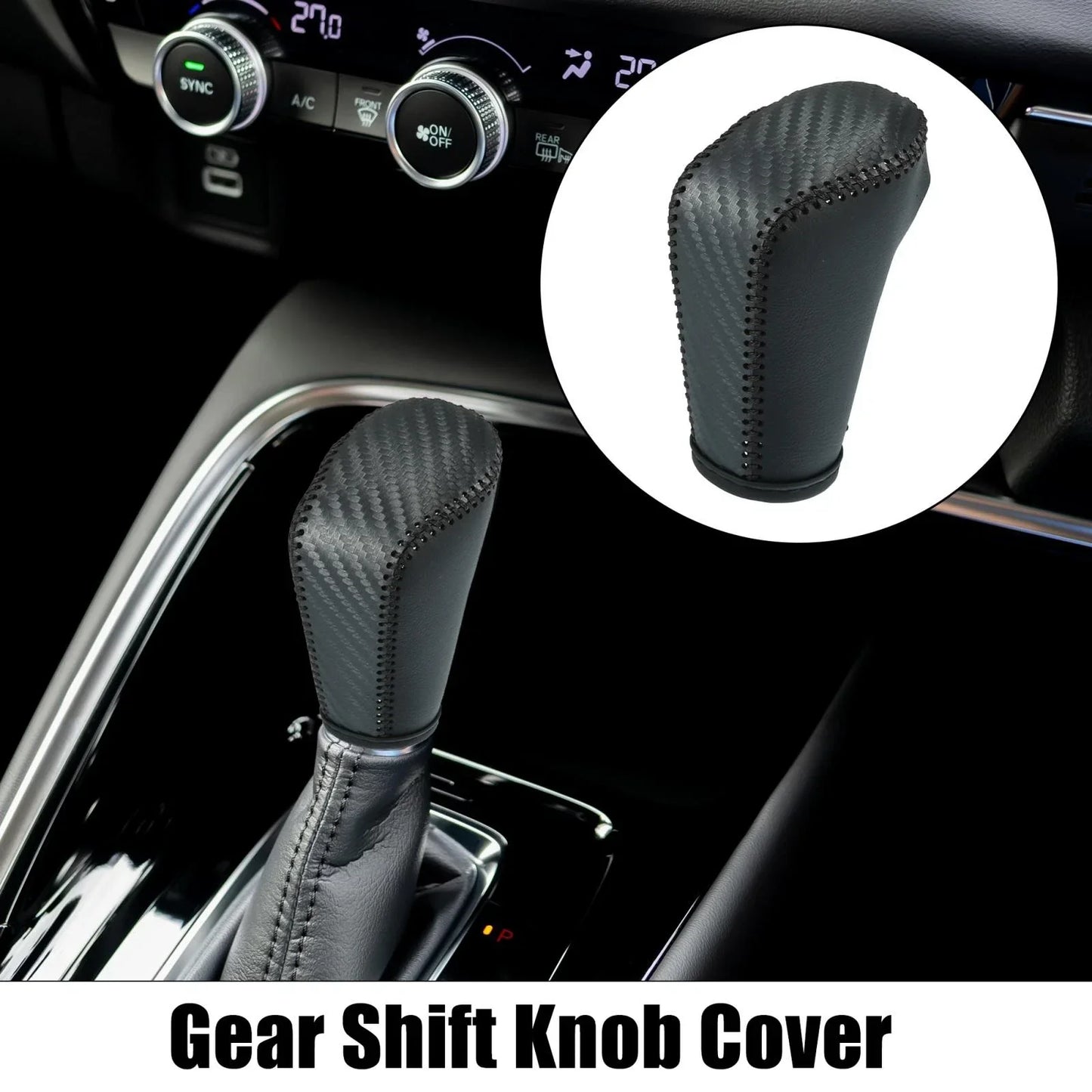 Gear Shift Knob Cover for Honda Accord (2018-2023) - Carbon Fiber Pattern Black