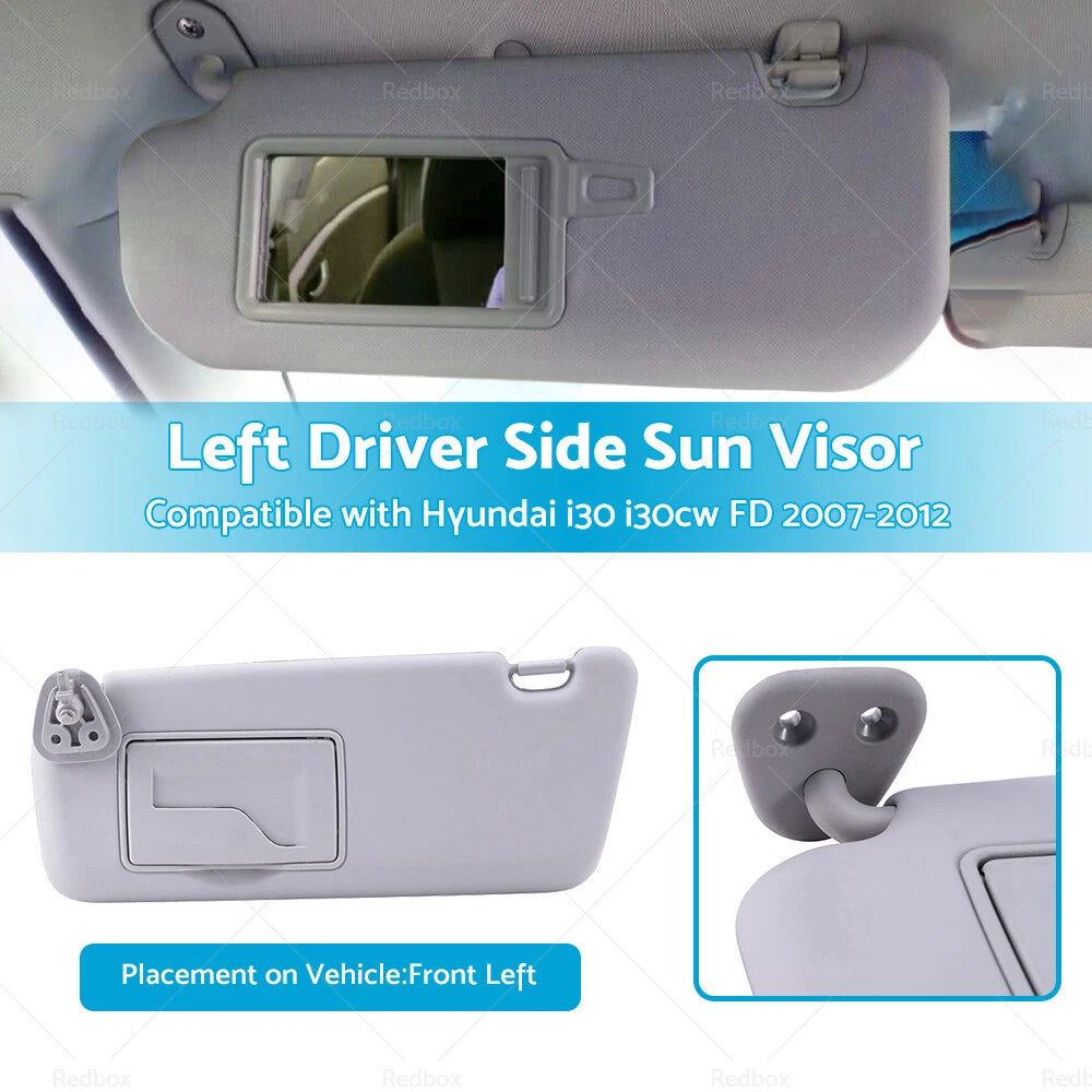 Left Passenger Side Sun Visor Shade for Hyundai i30 i30cw (2007-2012)