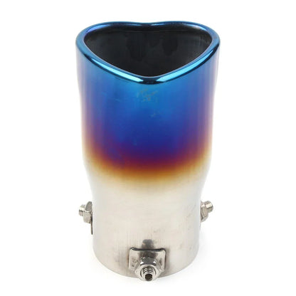 Stainless Steel Heart Shaped Exhaust Pipe Tail Muffler Tip for Car Blue