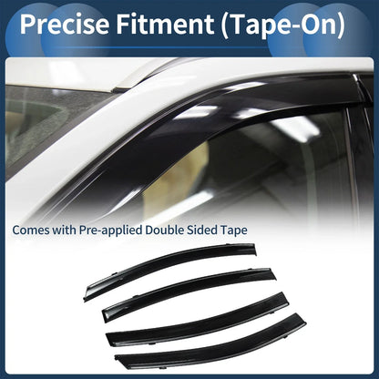 Window Deflectors for Hyundai Elantra 2017 Side Window Vent Visors Black 1 Set