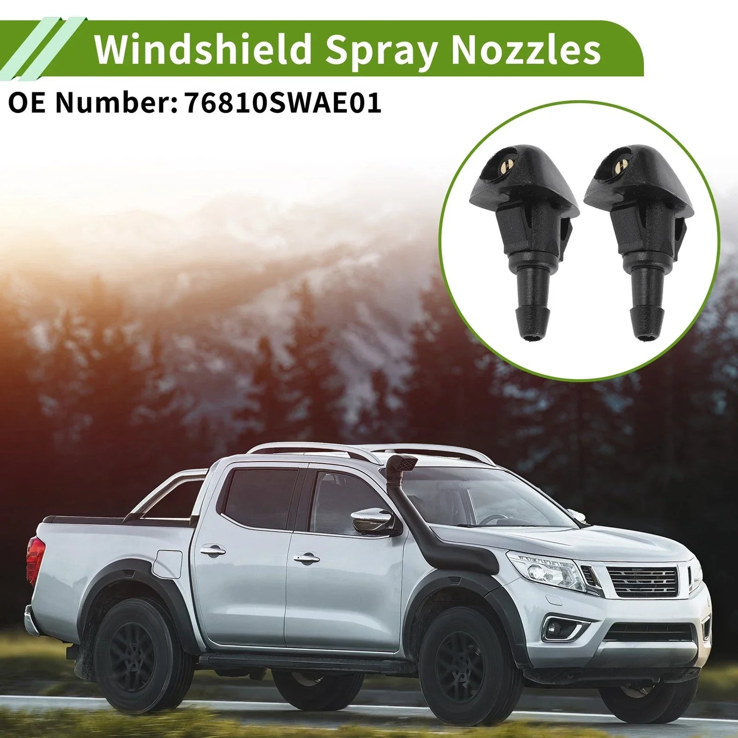 Windshield Washer Nozzle & Hose Connector for Honda (2001-2005) 1 Set