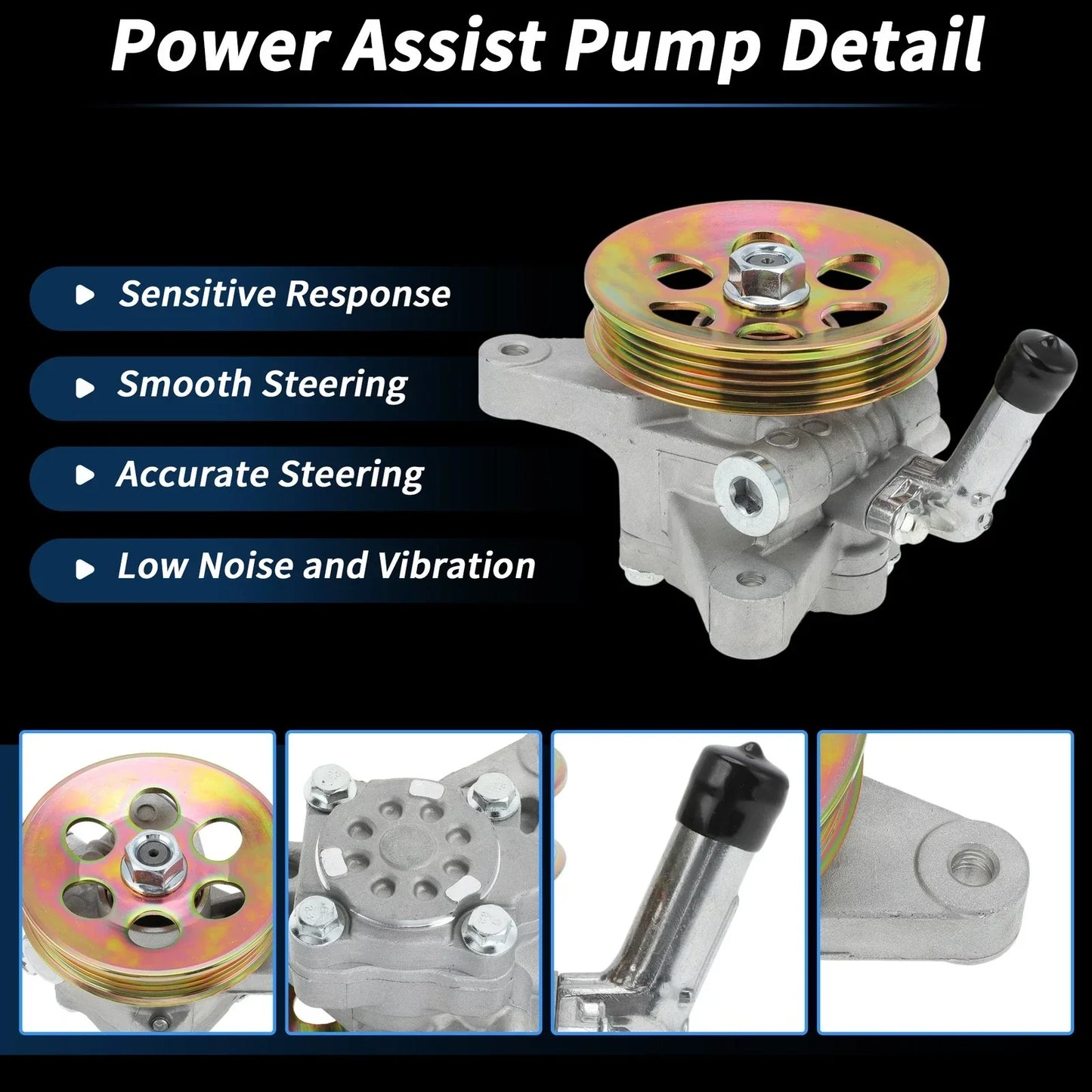 Power Steering Pump w/ Pulley for Honda Pilot (2003-2004) 1 x Unit